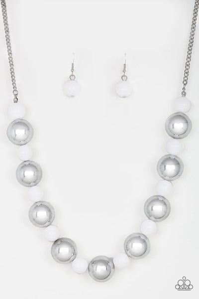 Paparazzi Necklace - Top Pop - White