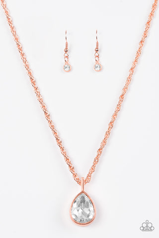 Paparazzi Necklace- Million Dollar Drop-Copper - SHOPBLINGINGPRETTY