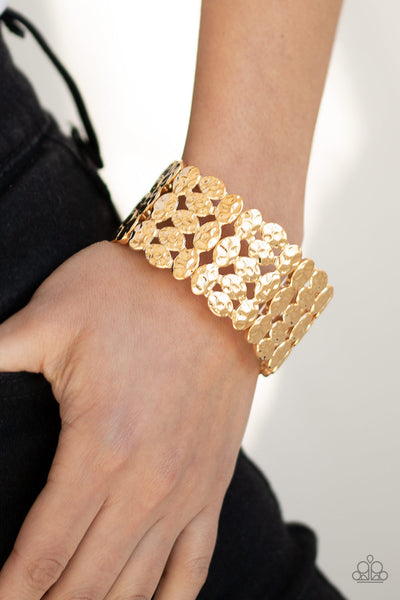 Paparazzi Bracelet - Tectonic Texture - Gold