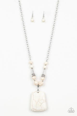 Paparazzi Necklaces -  Sandstone Oasis - White