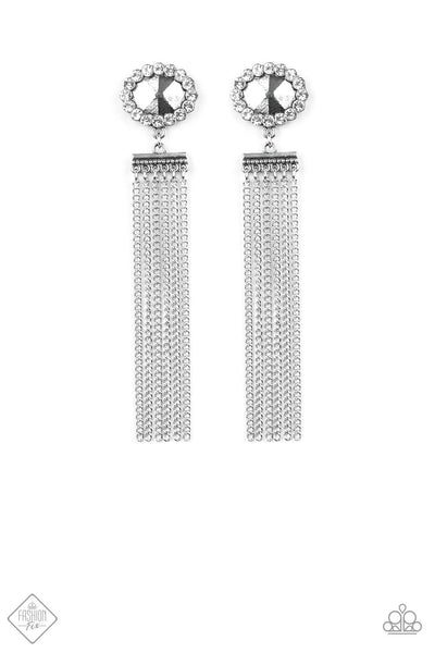 Paparazzi Earring- Tassel Throwback- white - SHOPBLINGINGPRETTY