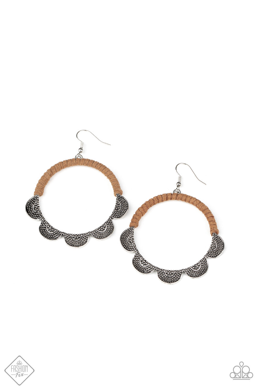 Paparazzi Earrings - Tambourine Trend - Brown (September 2020 Fashion Fix)