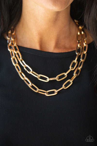 Paparazzi Necklace-  Make A CHAINge - Gold - SHOPBLINGINGPRETTY