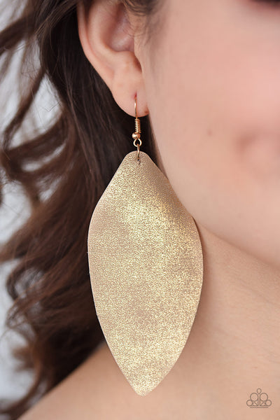 Paparazzi Earrings  -  Serenely Smattered - Gold - SHOPBLINGINGPRETTY