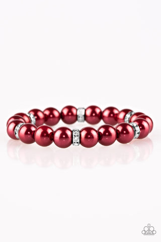 Paparazzi Bracelet- Exquisitely Elite - Red - SHOPBLINGINGPRETTY