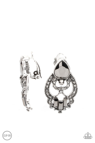 Paparazzi Earrings - Glamour Gauntlet - Silver