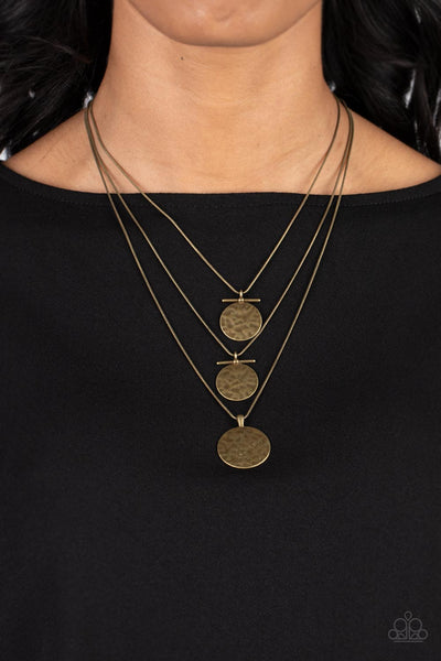 Paparazzi Necklaces - Dizzying Discs - Brass