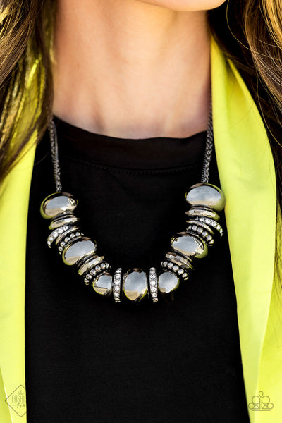 Paparazzi Necklace - Only The Brave - Black   (May 2020 Fashion Fix Magnificent Musing) - SHOPBLINGINGPRETTY