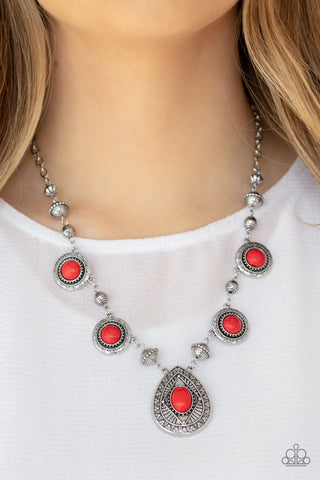 Paparazzi Necklace - Mayan Magic - Red - SHOPBLINGINGPRETTY