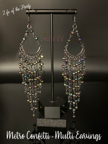 Paparazzi Earrings - Metro Confetti - Multi (February 2021 Life Of The Party)