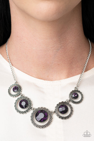 Paparazzi Necklaces  -  PIXEL Perfect - Purple