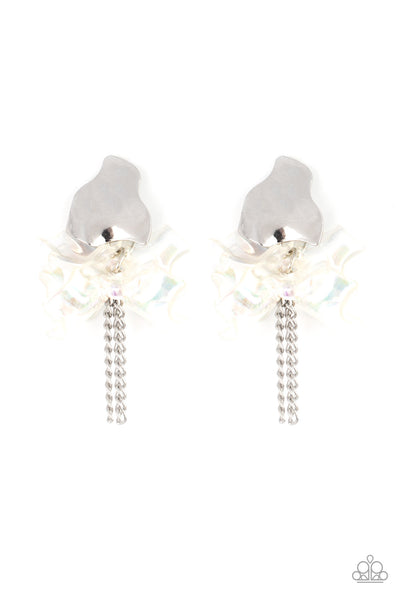 Paparazzi Earrings -  Harmonically Holographic - White