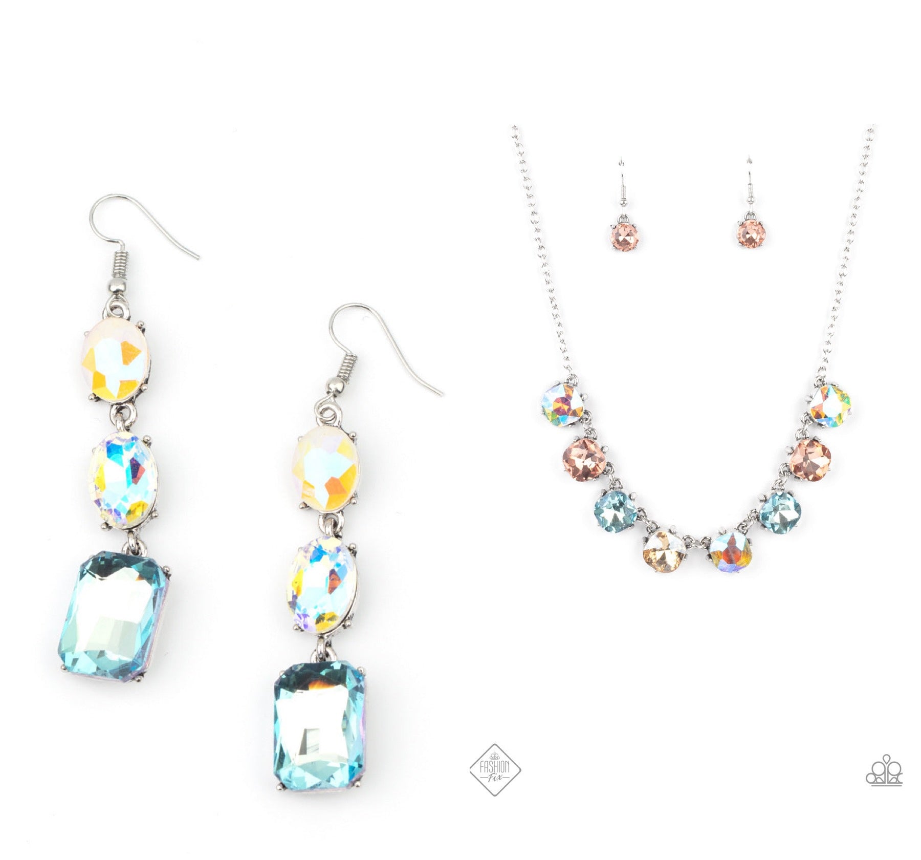 Paparazzi Earrings & Necklace Set - Multi Iridescent