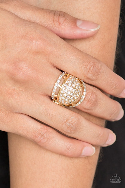 Paparazzi Ring - The Seven-FIGURE Itch - Gold - SHOPBLINGINGPRETTY