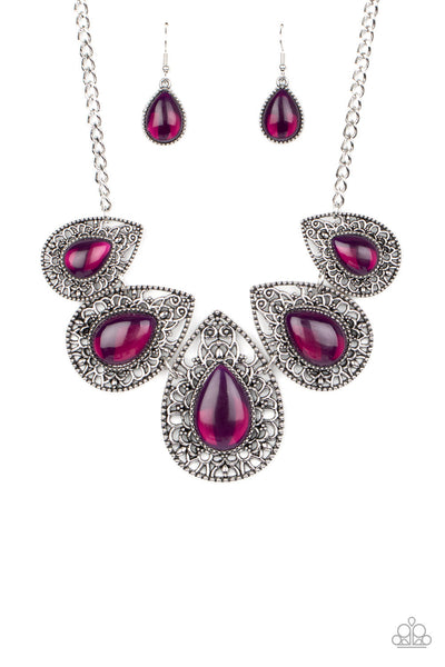 Paparazzi Necklaces -Opal Auras - Purple