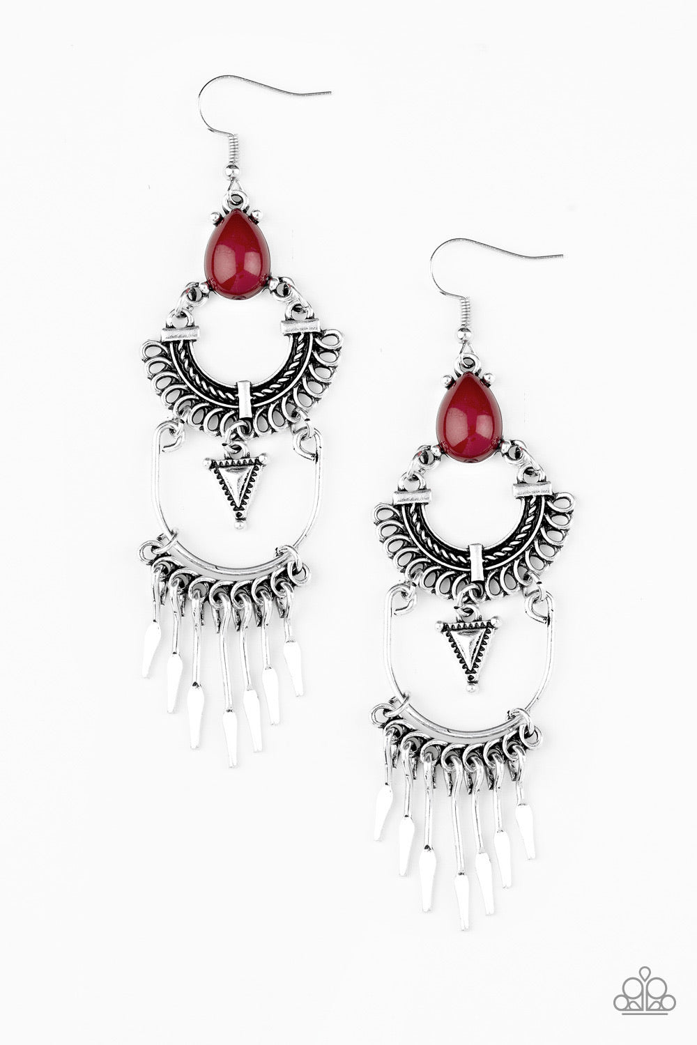 Paparazzi Earrings - Progressively Pioneer - Red