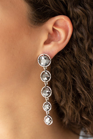 Paparazzi Earrings- Drippin In Starlight - Silver - SHOPBLINGINGPRETTY