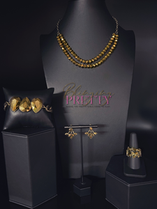 Paparazzi Necklace, Ring, Bracelet & Earrings Set - Brass