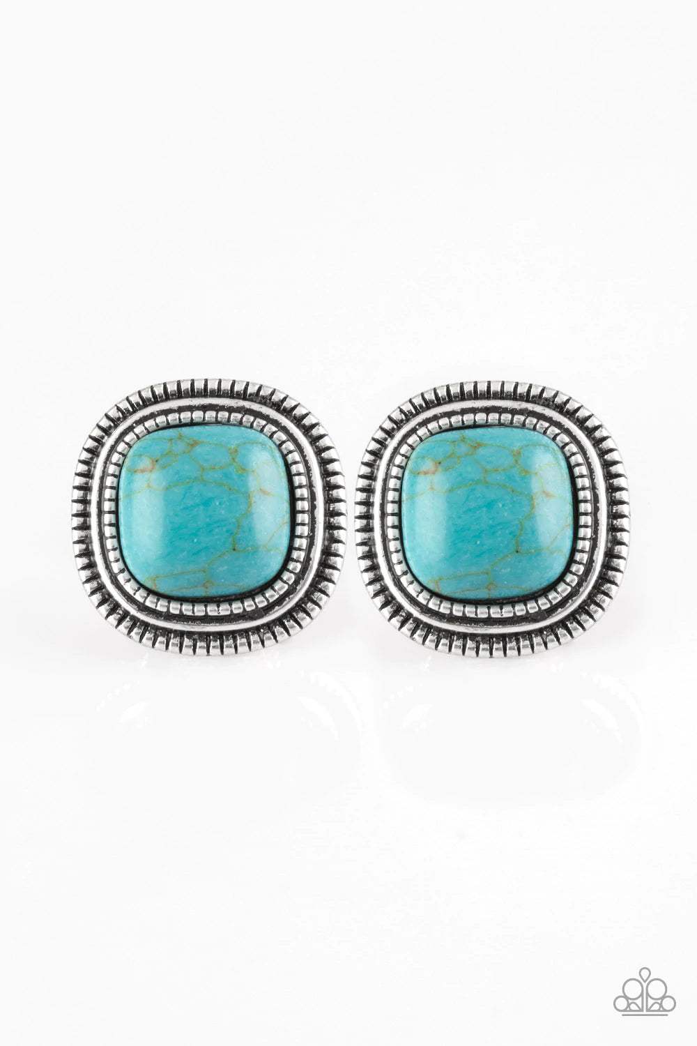 Paparazzi Earrings- FRONTIER Runner - Blue