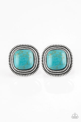 Paparazzi Earrings- FRONTIER Runner - Blue