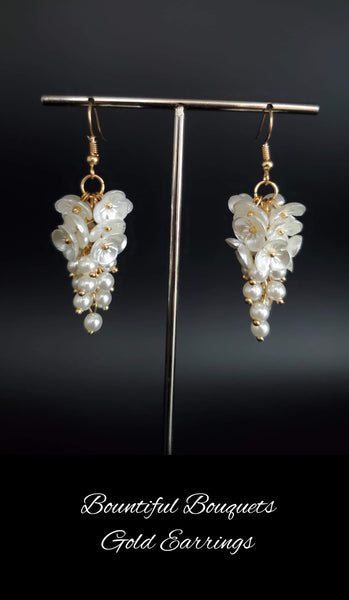 Paparazzi Earring - Bountiful Bouquets - Gold  (June 2021 Life Of The Party)