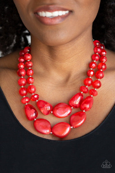 Paparazzi Necklace - Beach Glam - Red