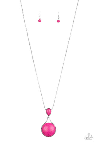 Paparazzi Necklace  - Desert Pools - Pink