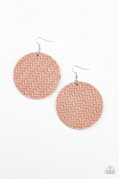 Paparazzi Earrings -Plaited Plains - Pink - SHOPBLINGINGPRETTY