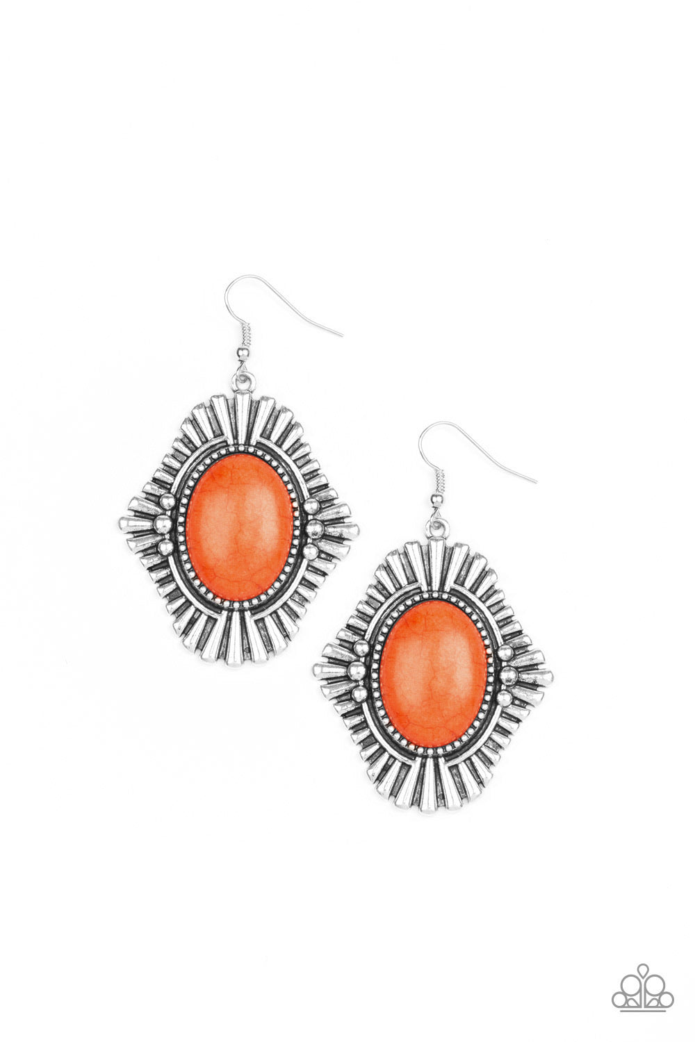 Paparazzi Earrings - Easy As PIONEER - Orange Stone - Earrings - 2019 Convention Exclusive - SHOPBLINGINGPRETTY