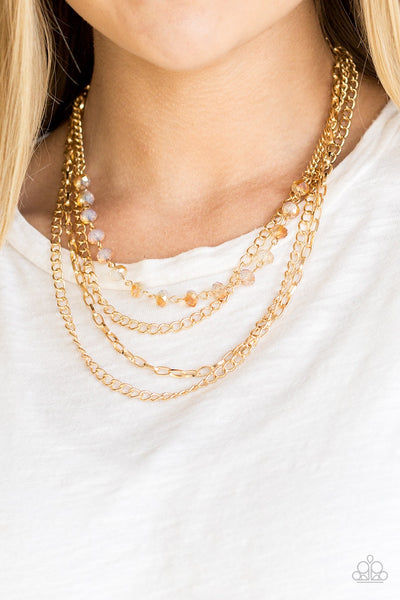 Paparazzi Necklace - Extravagant Elegance - Gold - SHOPBLINGINGPRETTY