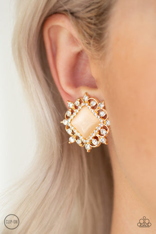 Paparazzi Earrings - Get Rich Quick - Gold - SHOPBLINGINGPRETTY