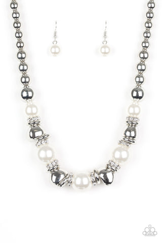 Paparazzi Necklace -  Hollywood HAUTE Spot - White - SHOPBLINGINGPRETTY