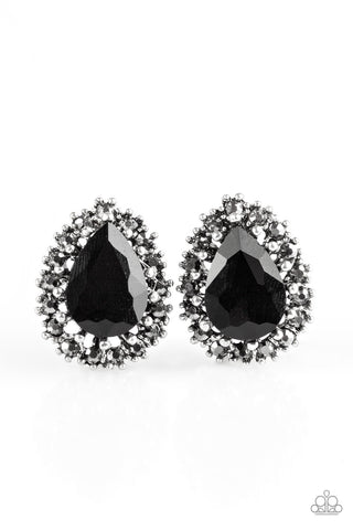 Paparazzi Earrings - Quintessentially Queen - Black Post - SHOPBLINGINGPRETTY