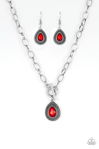 Paparazzi Necklace - Sheen Queen - Red - SHOPBLINGINGPRETTY