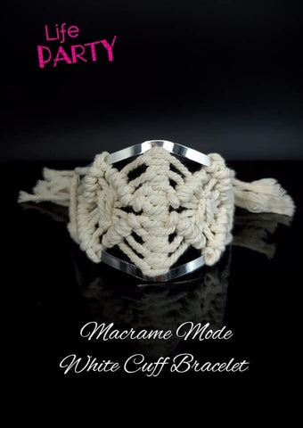 Paparazzi Bracelets - Macrame Mode - White (September 2020 Life Of The Party)