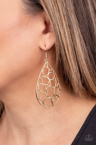 Paparazzi Earrings -  Reshaped Radiance - Gold