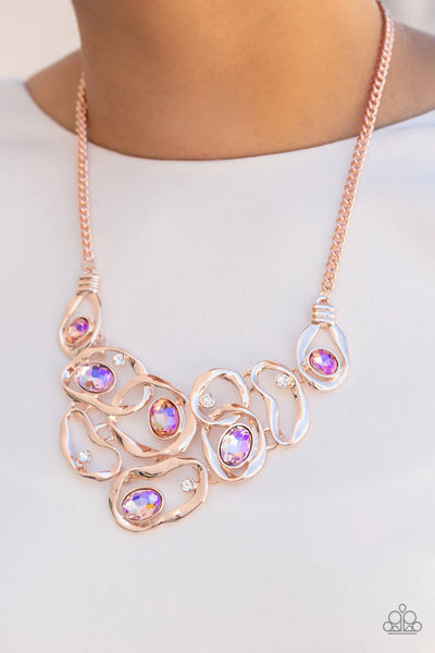 Paparazzi Necklaces -Warp Speed - Rose Gold