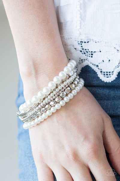 Paparazzi Bracelet- Metro Mix Up - White - SHOPBLINGINGPRETTY