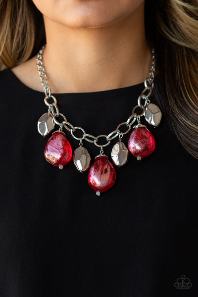Paparazzi Necklace- Looking Glass Glamorous - Red - SHOPBLINGINGPRETTY