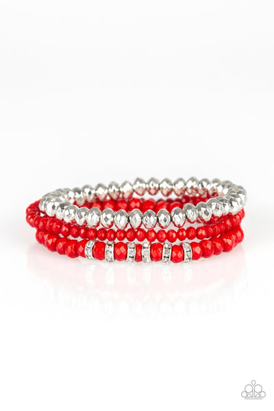 Paparazzi Bracelet- Ideal Idol - Red - SHOPBLINGINGPRETTY