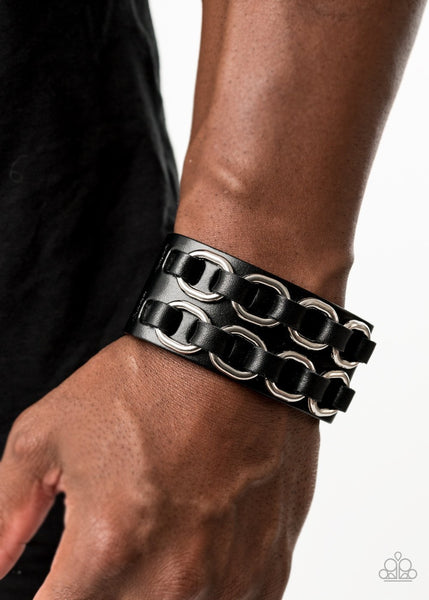 Paparazzi Bracelets - Throttle It - Black 2020 Convention Exclusives