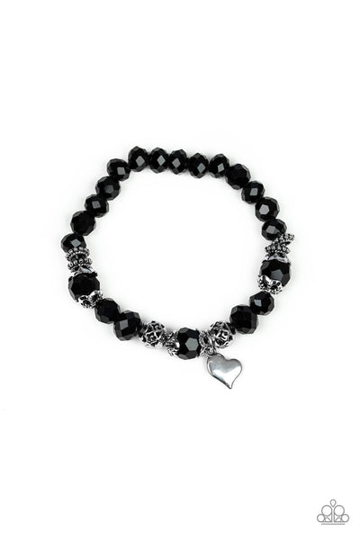 Paparazzi Bracelet -Right On The Romance - Black - SHOPBLINGINGPRETTY