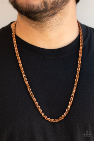 Paparazzi Necklaces Men - Go Down Fighting - Copper