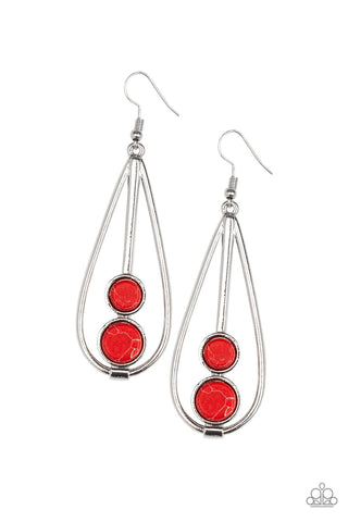 Paparazzi Earrings - Natural Nova - Red - SHOPBLINGINGPRETTY