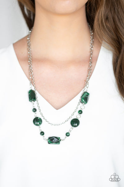 Paparazzi Necklace - Colorfully Cosmopolitan - Green - SHOPBLINGINGPRETTY