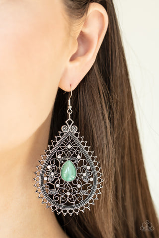 Paparazzi Earrings - Eden Glow - Green