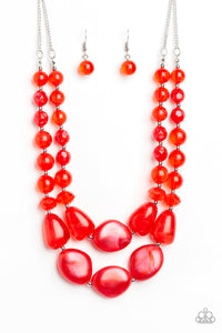 Paparazzi Necklace - Beach Glam - Red