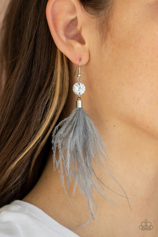 Paparazzi Earrings - Feathered Flamboyance - Silver