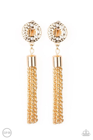 Paparazzi Earrings -Perfectly Prestigious - Gold - SHOPBLINGINGPRETTY