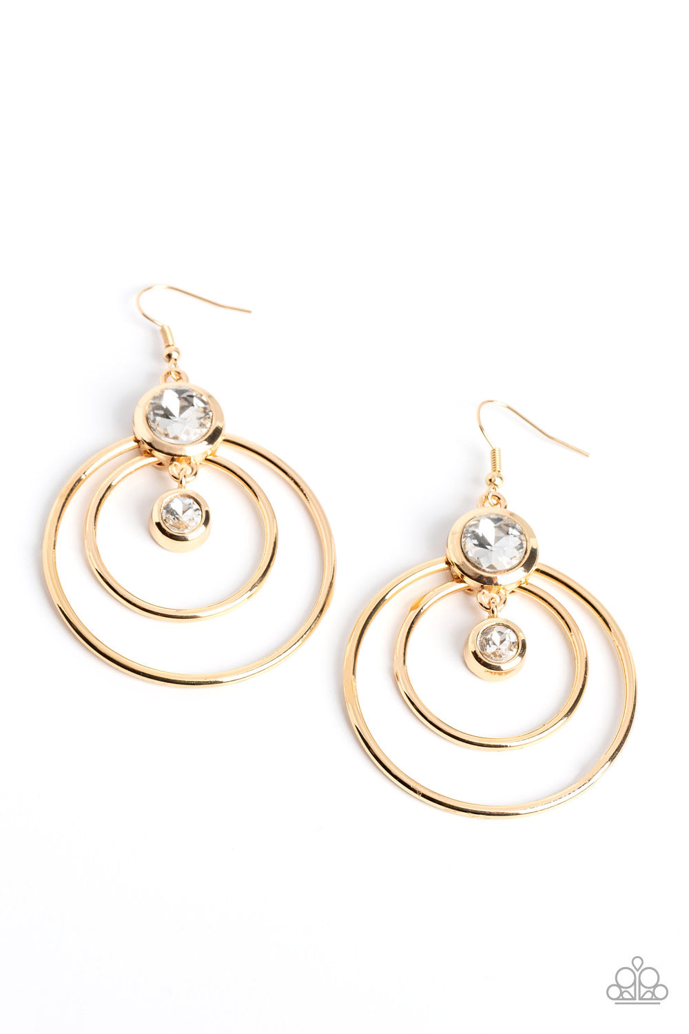 Paparazzi Earrings-  Dapperly Deluxe - Gold